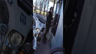 Biker stops cop from putting the wrong fuel in his motorcycle 😅 kenny1020304050 [upl. by Annoit]