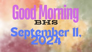 Barberton High School Morning Announcements for Wednesday September 11 2024 [upl. by Aymer]