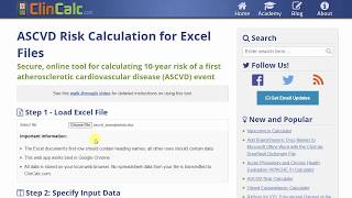 How to Generate ASCVD Risk Values in Excel [upl. by Lawford]