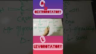 DEXTROROTATORY amp LEVOROTATORY SUGARS GLYCERALDEHYDEshortsvideo viral ytshortsvideo chemistry [upl. by Aicilif739]