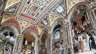 Pinturicchio  highly decorative frescoes in Siena Spoleto Spello Italy [upl. by Lottie]