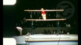 Tokyo 1964 VERA CASLAVSKA Uneven Bars GYMNASTICS Amateur Footage [upl. by Adnohsek]