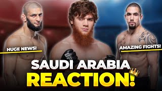 Reacting to the UFC Saudi Arabia Announcement Khamzat Chimaev vs Robert Whittaker and More [upl. by Macguiness]