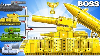 Monster tank GT99 GOLDEN vs MEGA TANK  Cartoons about tankNina tank cartoon [upl. by Nylkcaj]