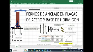 COMO ESCOGER LOS PERNOS PARA LA PLACA DE ACERO Y BASE DE HORMIGON [upl. by Odom]