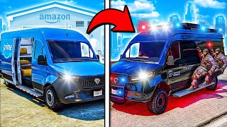 Converting Amazon Delivery Van into the BEST SWAT Car in GTA 5 [upl. by Norby]