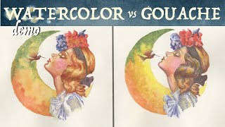 Watercolor VS Gouache Painting with Grisaille [upl. by Lerrud685]