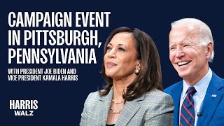 Campaign Event in Pittsburgh Pennsylvania with President Joe Biden and Vice President Kamala Harris [upl. by Gisela]