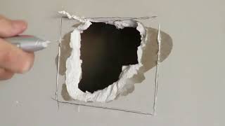 🏠 How to Repair Drywall and Fix a large Hole in the Plaster Wall the easy way [upl. by Vandyke]