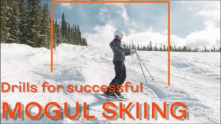 How to ski in a moguls course absorption  extension Mogul skiing Lesson9 [upl. by Anawait]