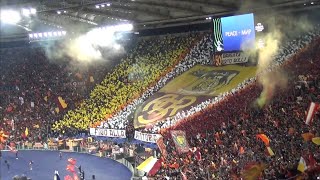 RomaBodo Glimt 40 la scenografia della Curva Sud e linno quotRoma Roma Romaquot cantato dai tifosi [upl. by Hterrag945]