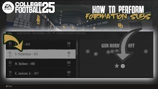 College Football 25 How to Perform Formation Subs [upl. by Aruasi]