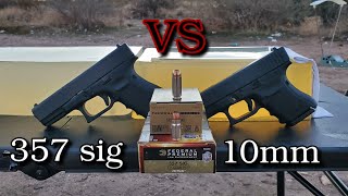 357 sig VS 10mm Federal HST Ballistics Gel Test [upl. by Wehrle]