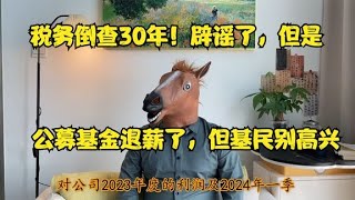 税务倒查30年，公募基金退工资，这些传言都指向了一件事 [upl. by Ayhtin]