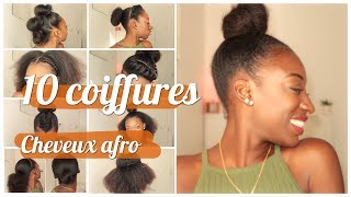 10 Idées Coiffures Cheveux Crépus  Bouclés  Défrisés [upl. by Attenyt]