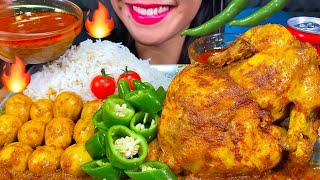 ASMR SPICY WHOLE CHICKEN CURRY EGG CURRY CHILI RICE MUKBANG MASSIVE Eating Sounds [upl. by Krum]