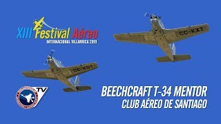 BEECHCRAFT T34 MENTOR CAS EN FESTIVAL AÉREO VILLARRICA 2019 [upl. by Aelam394]