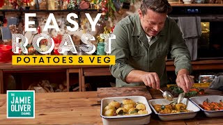 Easy Christmas Roast Potatoes amp Roasted Vegetables [upl. by Ellimaj]