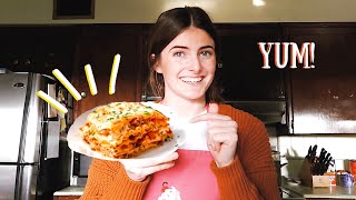 baking lasagna for ten people  cooking with emma [upl. by Leckie]