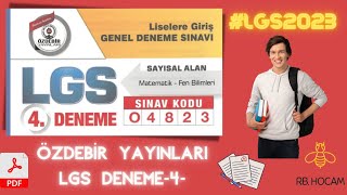 ÖZDEBİR LGS DENEME SINAVI4 MART2023  LGS MATEMATİK  TAKTİKLİ VİDEO ÇÖZÜM  PDF LİNK [upl. by Stulin]