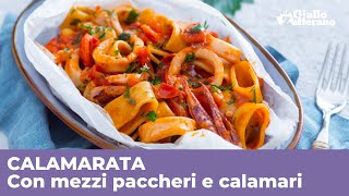 CALAMARATA CON CALAMARI  Ricetta perfetta nel cartoccio [upl. by Kelwen464]