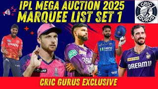 IPL 2025 Mega Auction Marquee Player List Announced 🔥 Set 1 Revealed Players to Watch out for [upl. by Anna-Diana]