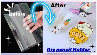 🌈DIY Kawaii Transparent Pen Holder How to make cute Acrylic pen standEasy Craft [upl. by Amadas642]