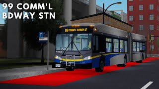 TransLink SCBCTA Roblox  New Flyer XDE60  V15019 Route 99 BLine to Commercial Broadway Station [upl. by Dot]