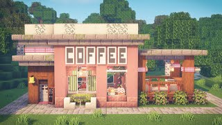 Minecraft  How to Build a Cafe no mods or texture packs [upl. by Dnalrag]