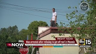 Man arrested for refusing to get off PHX roof [upl. by Smith]