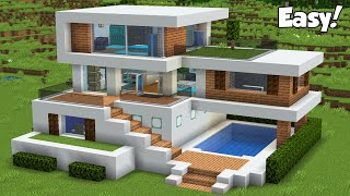 Minecraft How to Build a Modern House Tutorial Easy 32  Interior in Description [upl. by Simson]