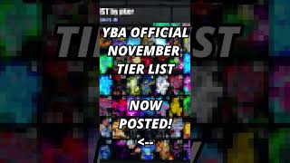 YBA NEW OFFICIAL YBA NOVEMBER SKIN TRADING TIER LIST OUT NOW ybatrading roblox shorts [upl. by Pinto]