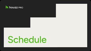 Houzz Pro Schedule [upl. by Iruy]