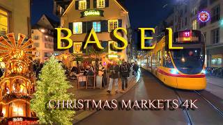 BASEL SWITZERLAND ✨ Experience the Charm of Basels Christmas Markets  Evening walking tour 4K [upl. by Ahsiya916]