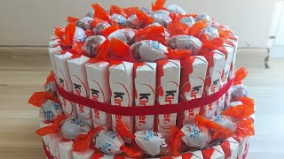 Tort din dulciuri kinder kinder candy cake [upl. by Jaquelin]