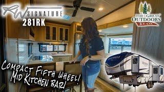 Compact Ultra Luxury Rear Kitchen Fifth Wheel  2024 Rockwood Signature 281RK [upl. by Adnilasor]