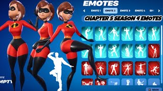 All Fortnite Chapter 5 Season 4 Dances amp Emotes with MRS INCREDIBLE [upl. by Nefen535]