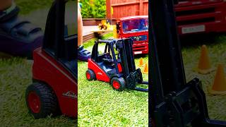 The Ultimate Bruder Toy Clash Mighty Linde Forklift in Action [upl. by Enileoj352]