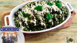 Receta Arroz verde  Cocineros Mexicanos [upl. by Nytsua]