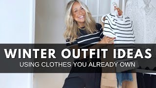 WINTER OUTFIT IDEAS USING CLOTHES YOU ALREADY OWN  Winter Capsule Wardrobe 2024 [upl. by Anidene]