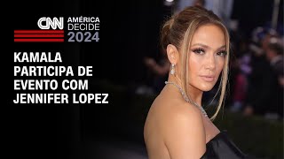 Kamala participa de evento com Jennifer Lopez  CNN 360 [upl. by Ecnal]