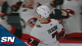 Senators Tim Stutzle Finds Brady Tkachuk For GameWinning Goal vs Canadiens [upl. by Feinstein241]