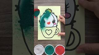 Relaxing painting sand painting cute cactus Chim Xinh channel [upl. by Duane]