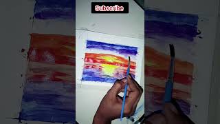 Scenery paintingpainting Drawingsunset [upl. by Arahd]