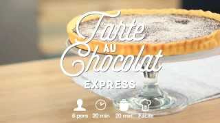 Recette de la tarte au chocolat express  CuisineAZ [upl. by Birdt]