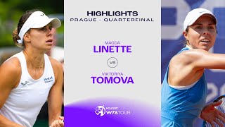 Magda Linette vs Viktoriya Tomova  2024 Prague Quarterfinal  WTA Match Highlights [upl. by Sankey]