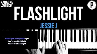 Jessie J  Flashlight Karaoke LOWER KEY Slowed Acoustic Piano Instrumental Cover Lyrics [upl. by Haikezeh252]