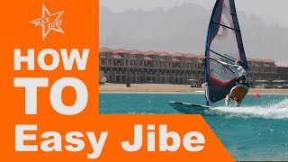 Windsurfing Tutorial How to Easy Jibe or Carve Jibe  Gybe technique tips [upl. by Nnoj]