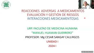 CLASE 4  Recciones adversas a medicamentos  Interacciones medicamentosas [upl. by Ayal]