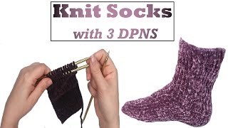 learn to knit Velvet socks with 3 dpns  knit socks tutorial [upl. by Edison805]